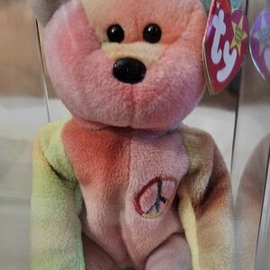 RARE Multi ERROR Ty Beanie Babie PEACE BEAR!! Willing To Negotiate, Msg Me!